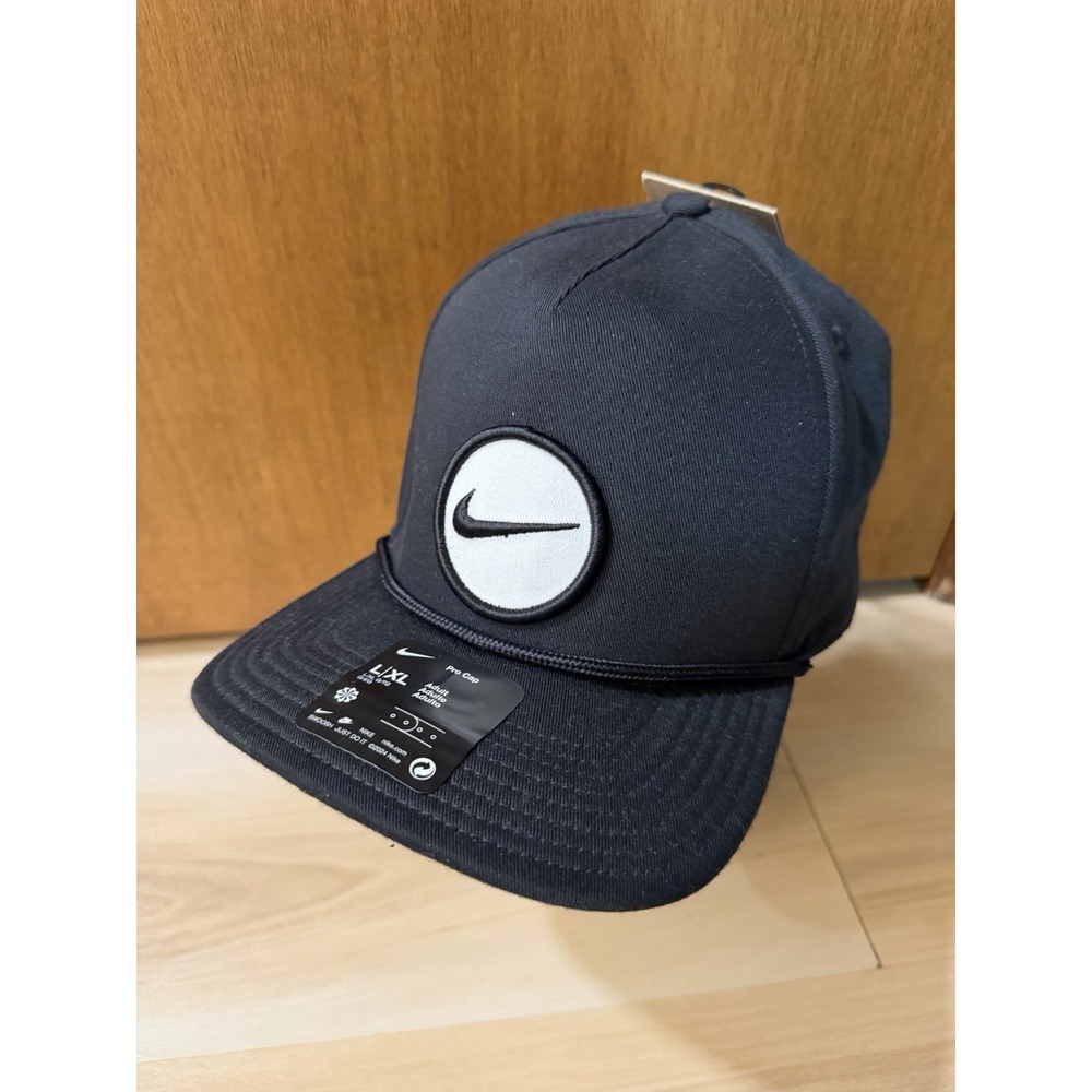 NWT Nike Dri FIT Pro Structured Futura Golf Cap Size L/XL Black Hat